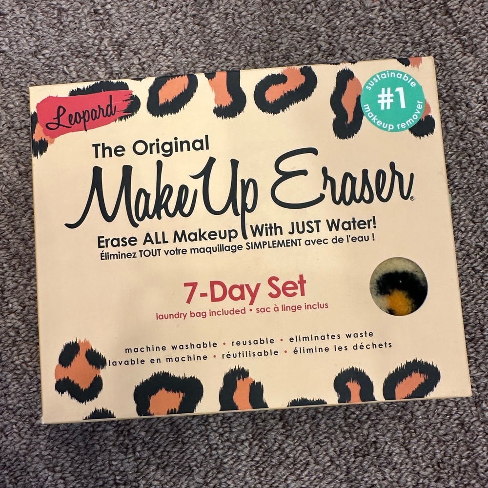Leopard print Make Up Eraser set of 7 new in box